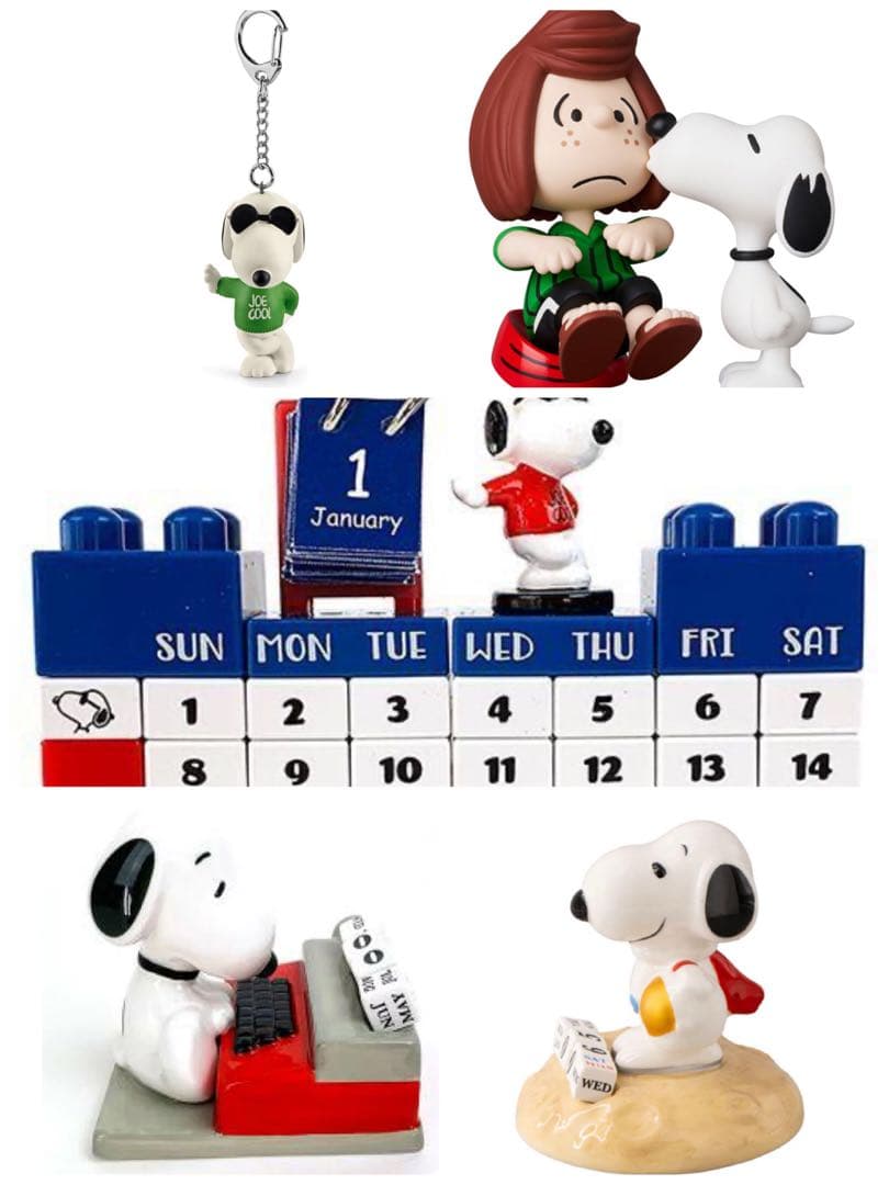 スヌーピー 万年カレンダー2種＆ブロックカレンダー＆フィギュア＆キーホルダー