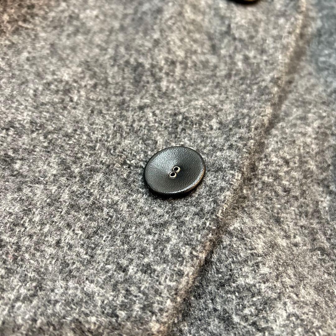 ヒロココシノ カシミヤ100% 裏地シルク総柄 コート グレー 大きいサイズ42