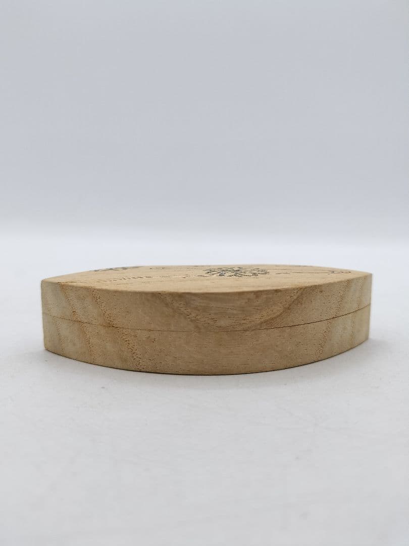 c628 香合 木地 扇面 海松蒔絵 畑幸春 木箱 茶道具 古物