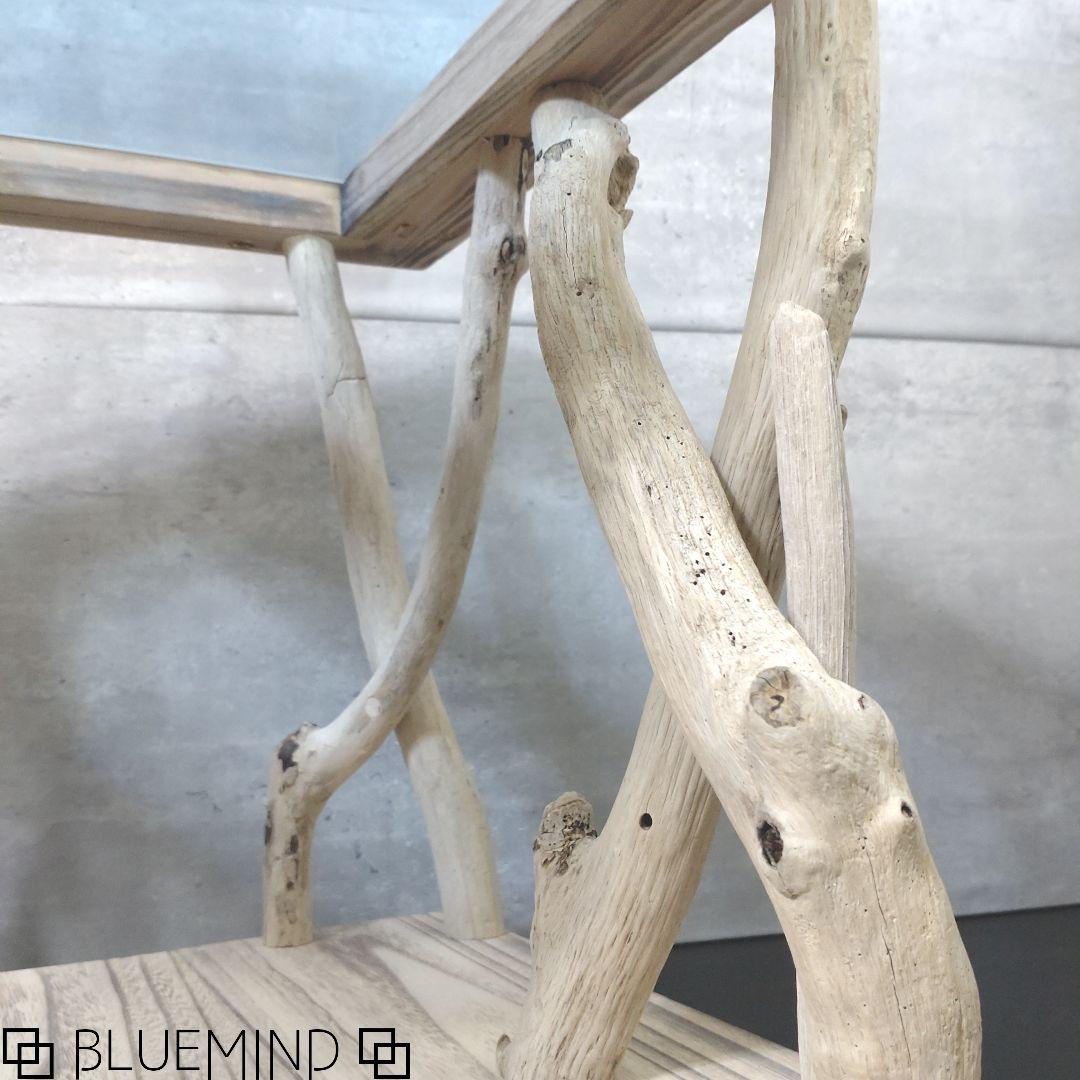 No.1201 ブルーアクリルの流木テーブル 流木インテリア