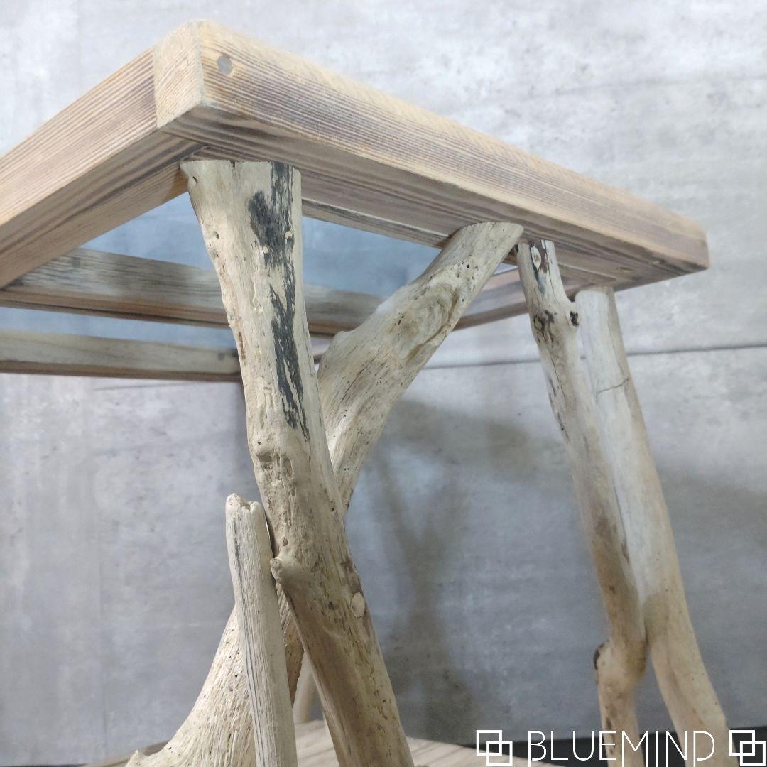 No.1201 ブルーアクリルの流木テーブル 流木インテリア