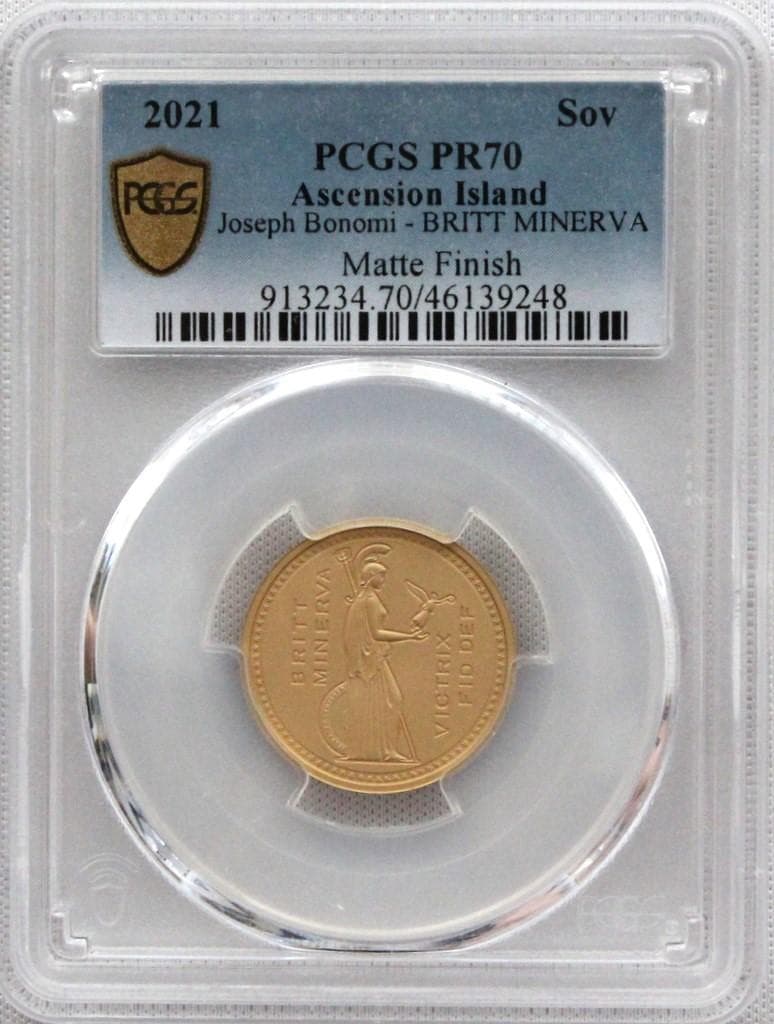 2021年 アセンション島 ジョセフ ボノミ ソブリン 金貨 PCGS PR70