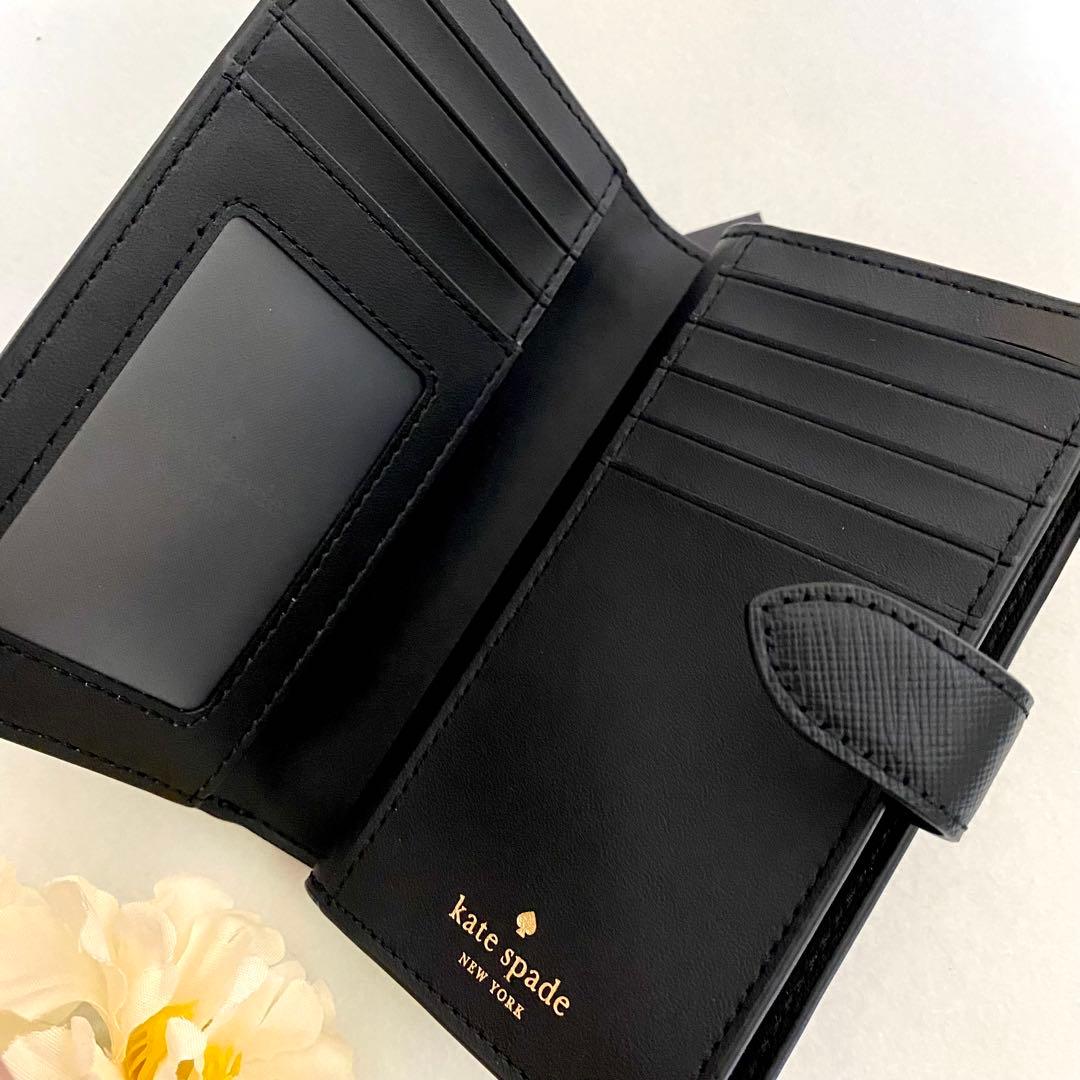 新品　正規品☆kate spade 折り財布　ブラック　レザー　二つ折り財布