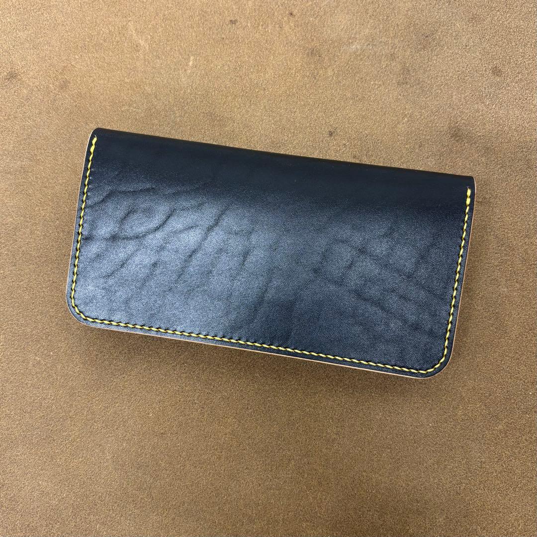 【セブンスター】ホースハイド　トラッカーウォレット　黒　茶心　3層