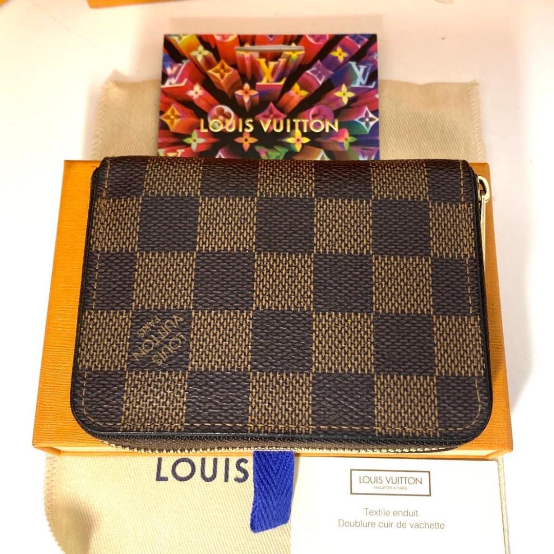 ルイ ヴィトン◎パース ダミエ エベヌ ラウンドファスナー 小銭入れ 茶色