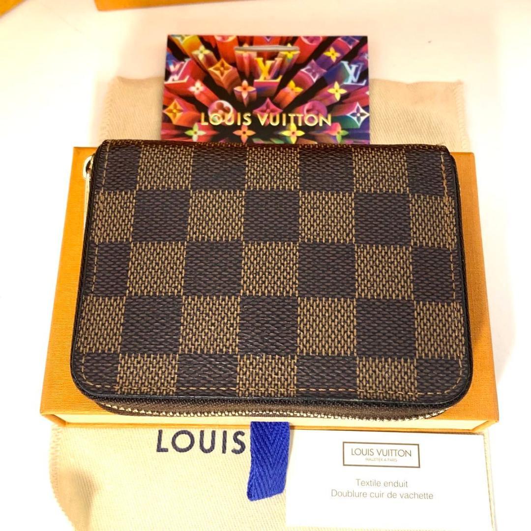 ルイ ヴィトン◎パース ダミエ エベヌ ラウンドファスナー 小銭入れ 茶色