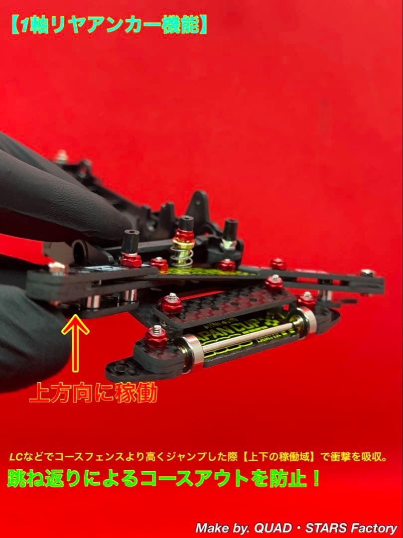 【ミニ四駆・VZ用】1軸リヤアンカー＋リヤスキッド＋モーター押さえ＋ Aパーツ