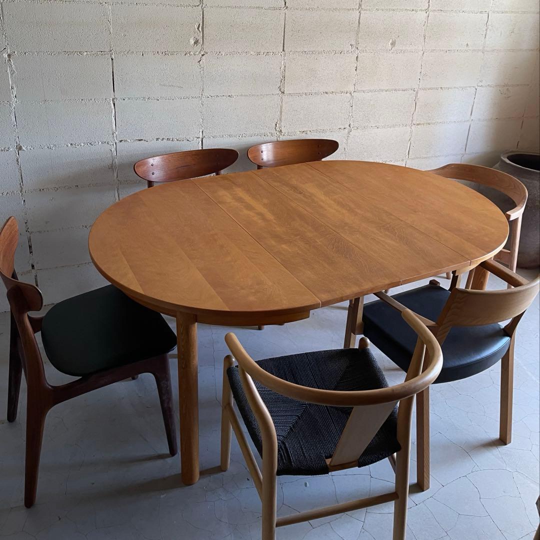 エクステンションテーブル　ラウンドテーブル　ヴィンテージ　ミッドセンチュリー