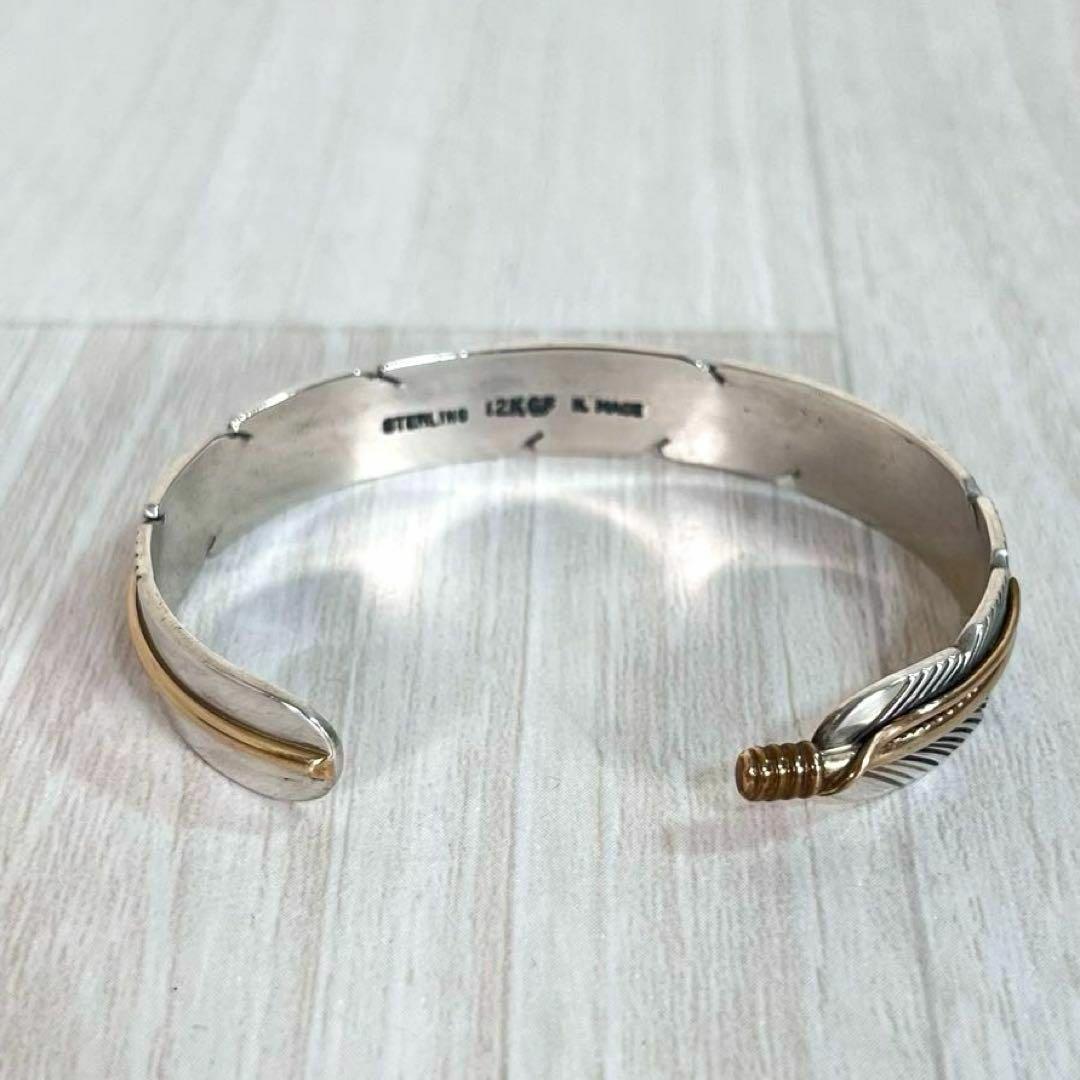 【美品】ナバホ族 インディアンジュエリー　バングル　12KGF　ハーヴィーメイス