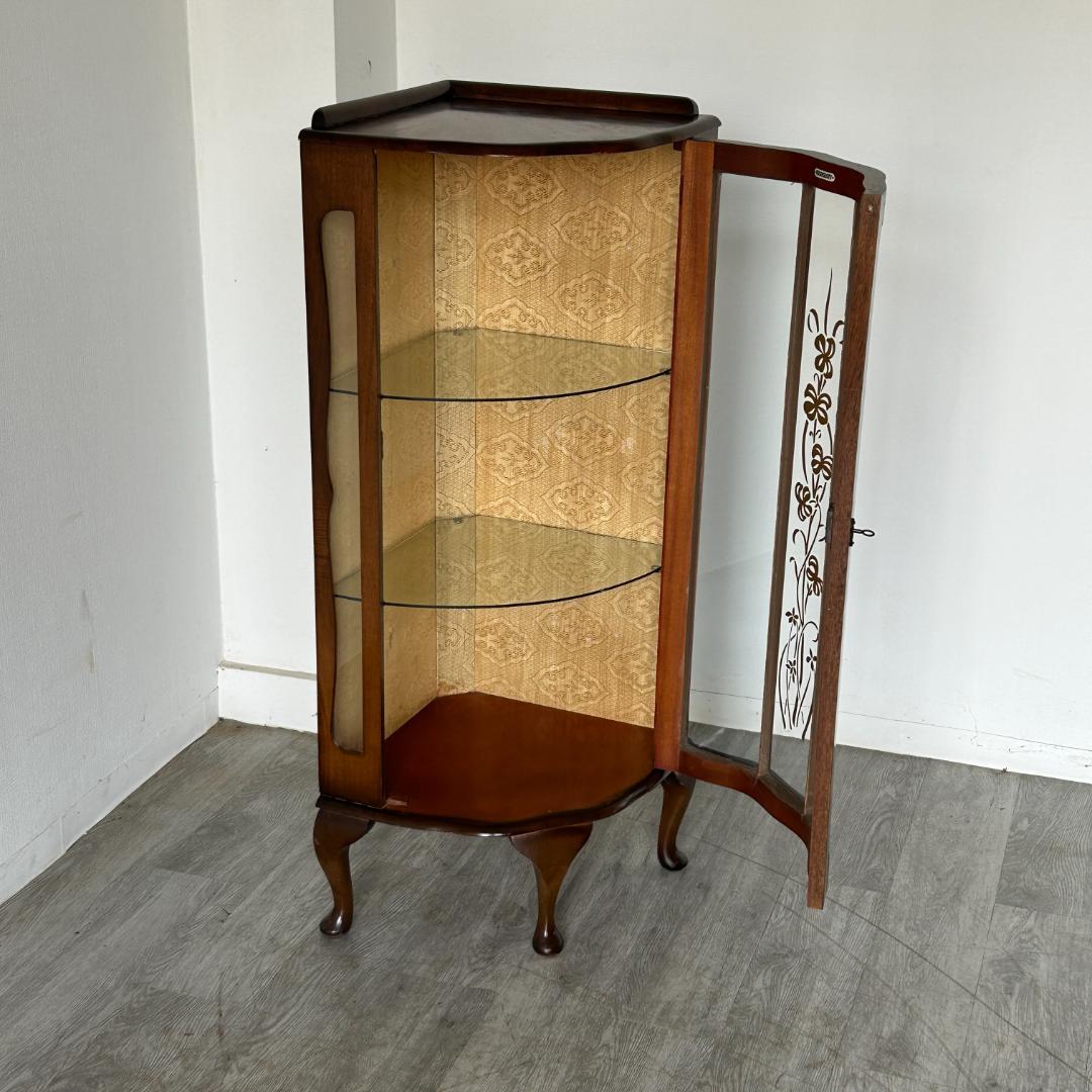 イギリス アンティーク家具 コーナー ディスプレイ キャビネット 765A