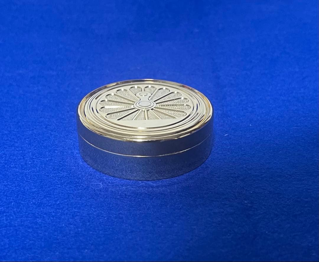 鉄道ファン【日本国有鉄道】24Kメッキ・国鉄動輪オフィシャル印鑑朱肉、ケース付