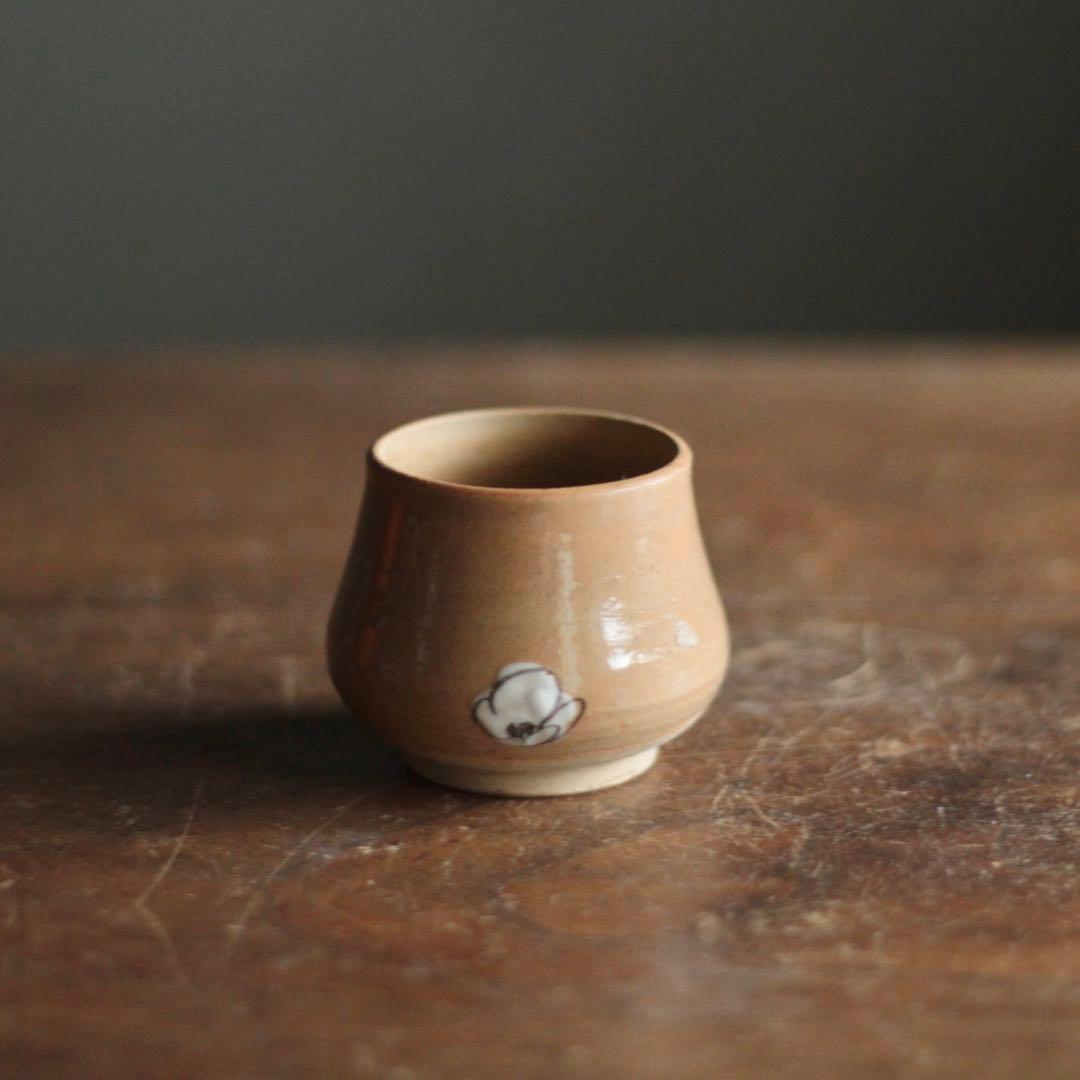 塩笥形 ぐい呑み 酒器 盃 古道具 アンティーク びわ色