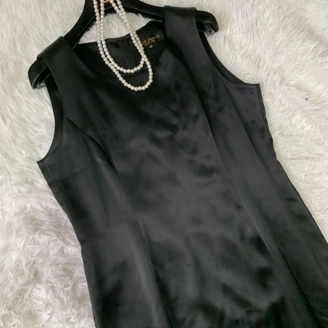 SOIR DOLCE サテンロングワンピース ドレス 15号 大きいサイズ