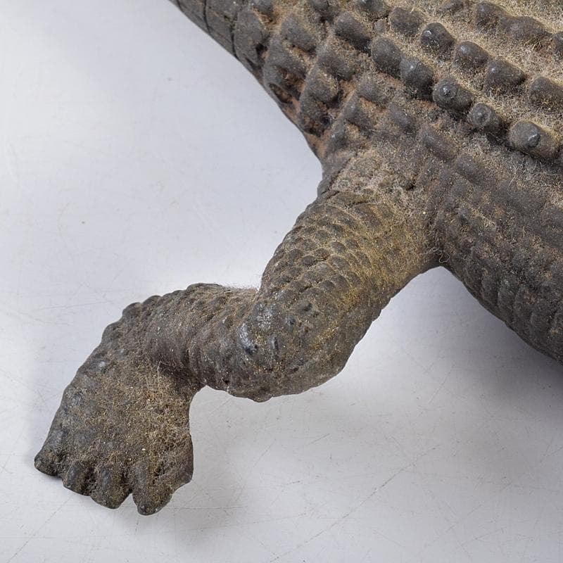 ヤマ 　時代金工　古銅　鰐　ワニ　置物　約845g　V　R7680