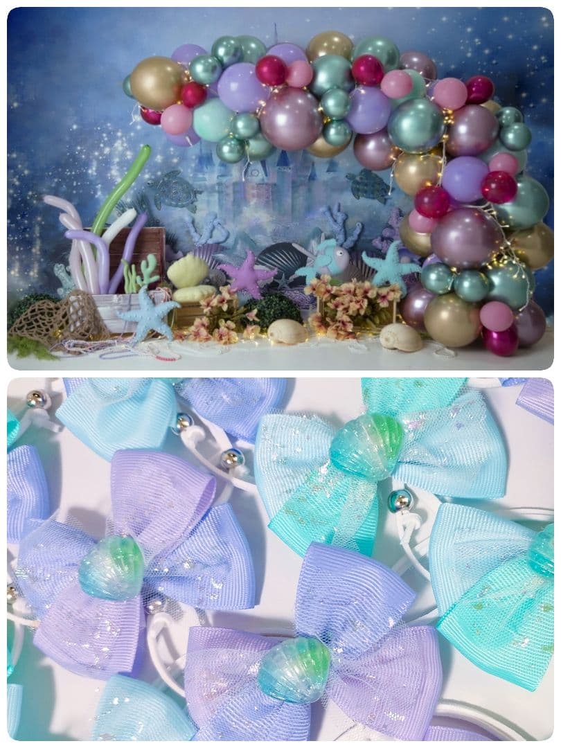 夏トリミングチョーカーリボン　ペットサロン用　貝殻シェル　スイカ　パイナップル