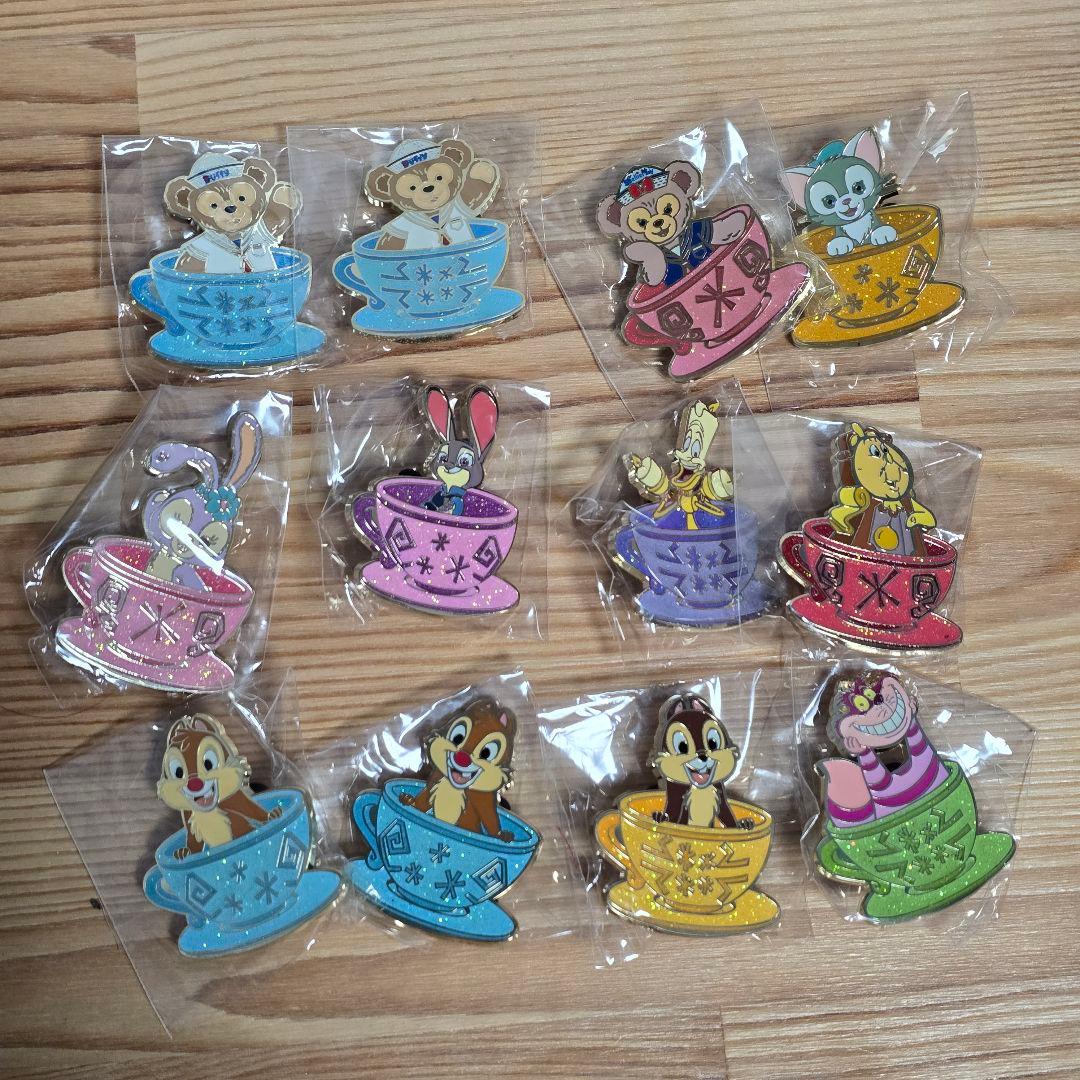 香港ディズニーランド　ピンバッジ　12個セット