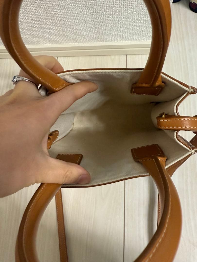 CELINE ショルダーバッグ ホワイト/ブラウン