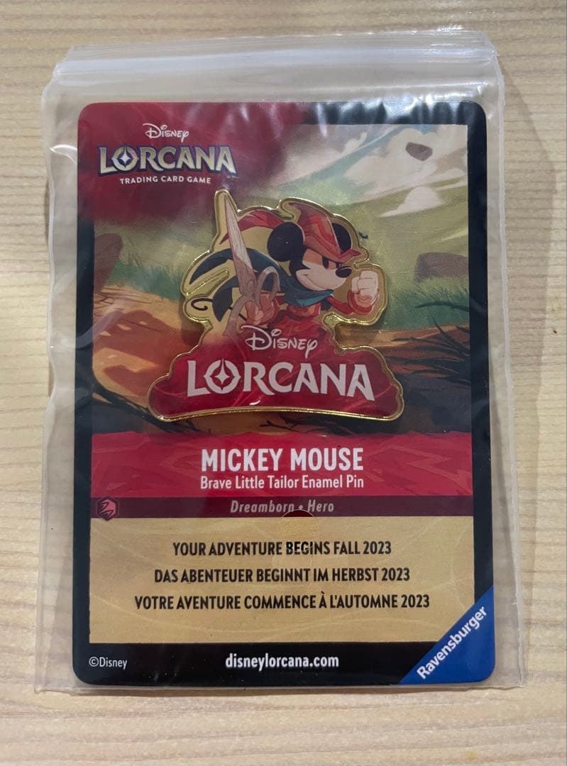 ロルカナ ブレイブリトルテーラー ミッキーマウス ピンバッジ 台紙付き - 新品