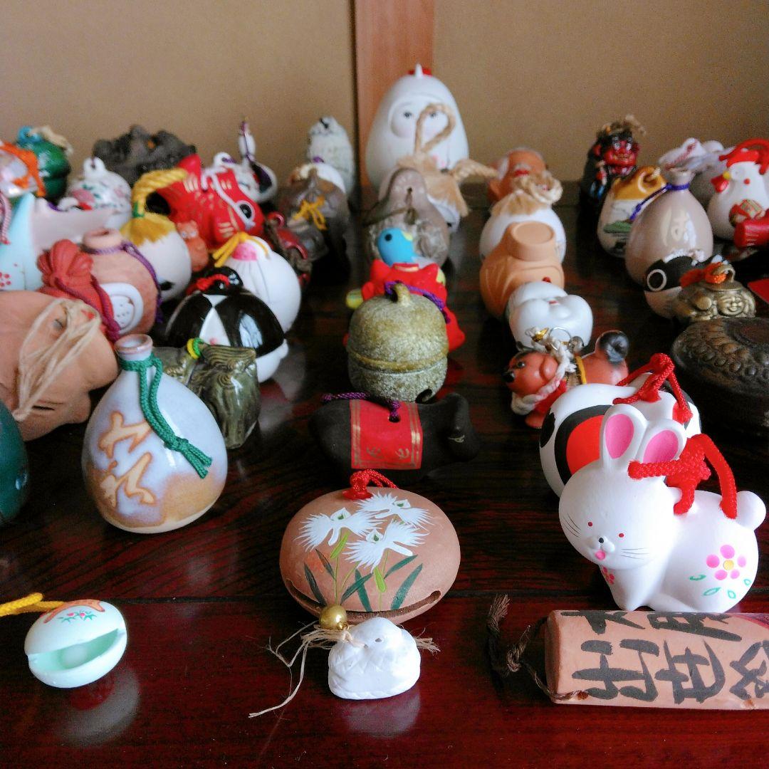 【昭和時代の全国の土鈴】107個　鋳物鈴他34個　まとめ売り 外国の方へお土産♡