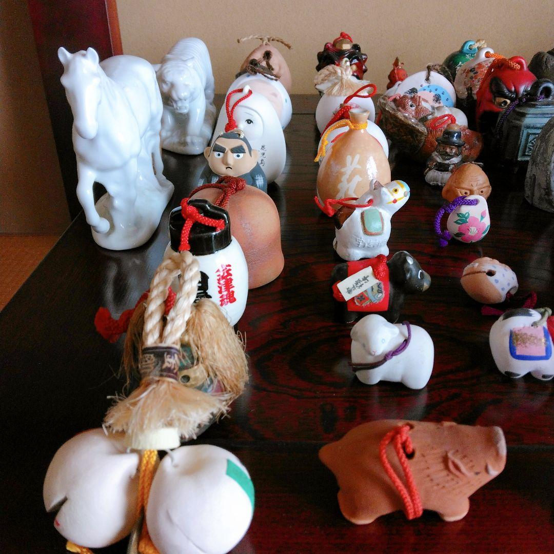 【昭和時代の全国の土鈴】107個　鋳物鈴他34個　まとめ売り 外国の方へお土産♡