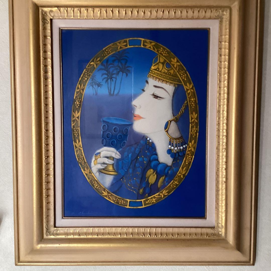 大久保千尋　【　油彩画　タイトル　マグリブの王妃　】　F6号　額装仕立　即決品