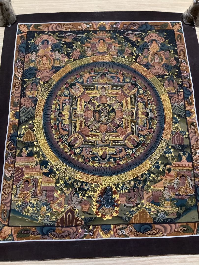《 チベット密教　新品　1点物 》 手描き　曼荼羅　仏陀　釈迦　仏画　仏教　e2