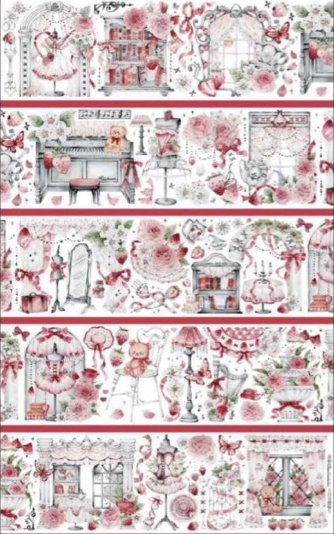 贝壳光 7cm×10m 白日甜梦　海外マスキングテープ　トルソー　窓　花