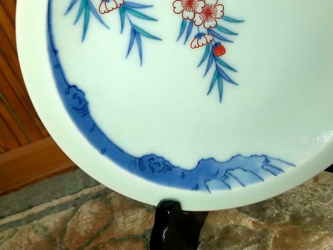 ♥未使用　人間国宝　今泉今右衛門　皿　共箱付き　骨董　古玩