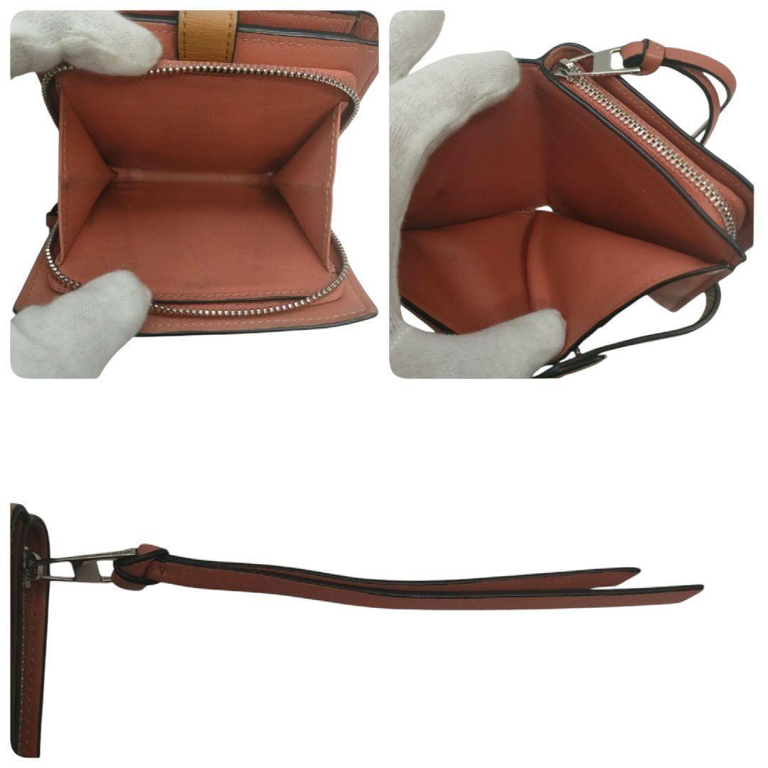 ロエベ　折り財布　コンパクトジップウォレット　アナグラム　ベージュ