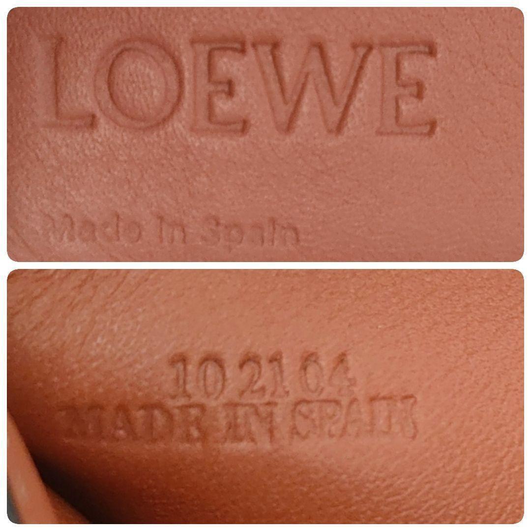 ロエベ　折り財布　コンパクトジップウォレット　アナグラム　ベージュ