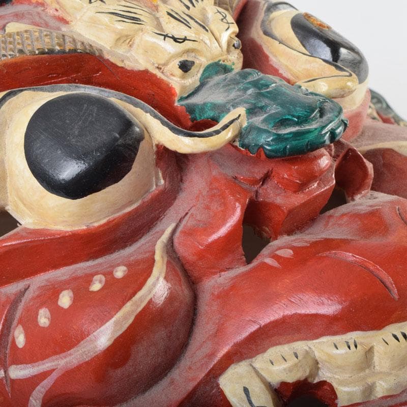 バリ島　インドネシア　彩色木彫　面　壁掛　N　9207A