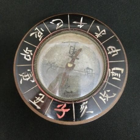 和磁石　方位磁針　木製　コンパス　アンティーク　骨董　江戸　明治　④