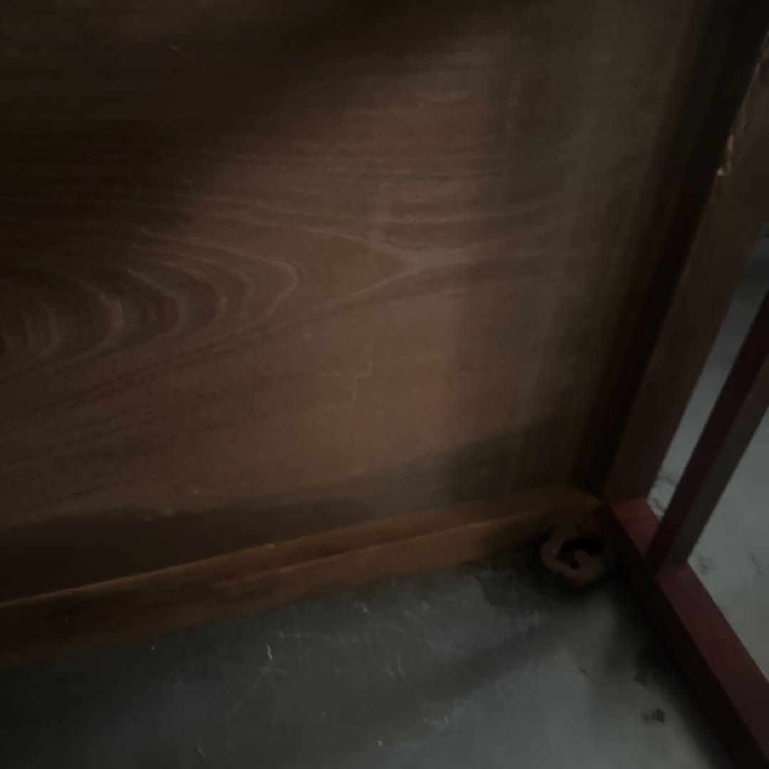 ヴィンテージ　赤い木製座卓　花台かもしれません