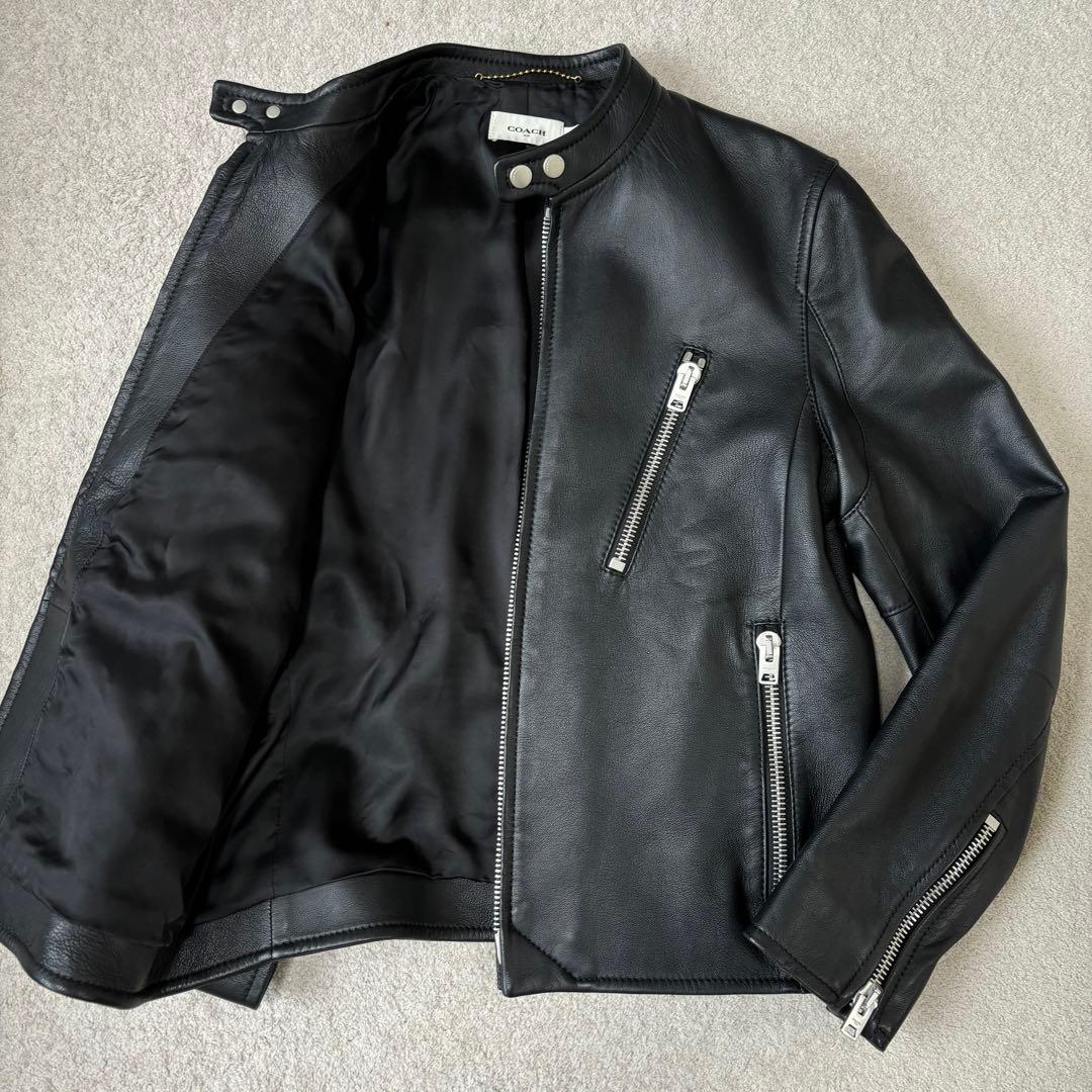 美品 Lサイズ COACH ライダース ラムレザージャケット 八の字 シングル