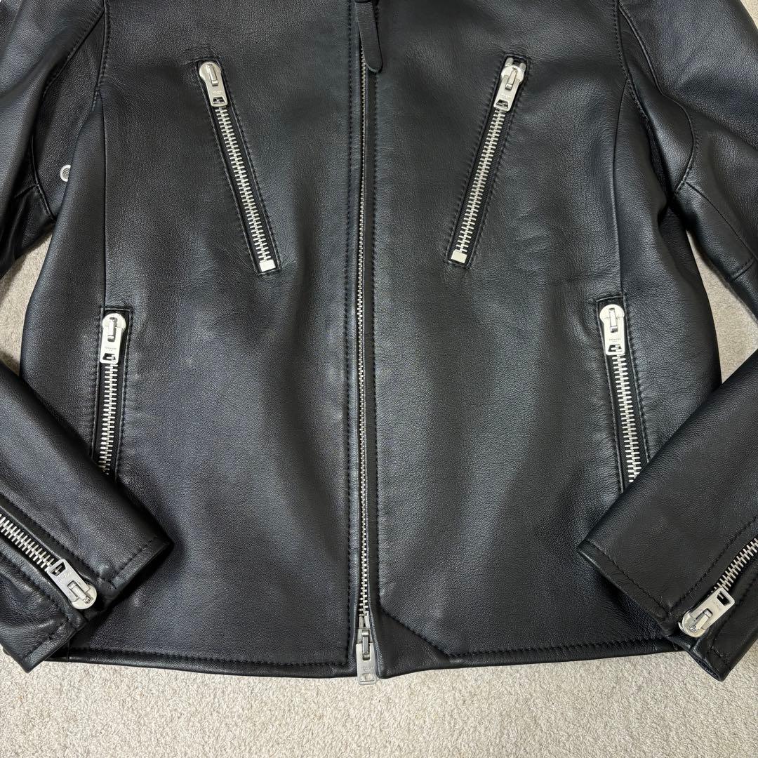 美品 Lサイズ COACH ライダース ラムレザージャケット 八の字 シングル