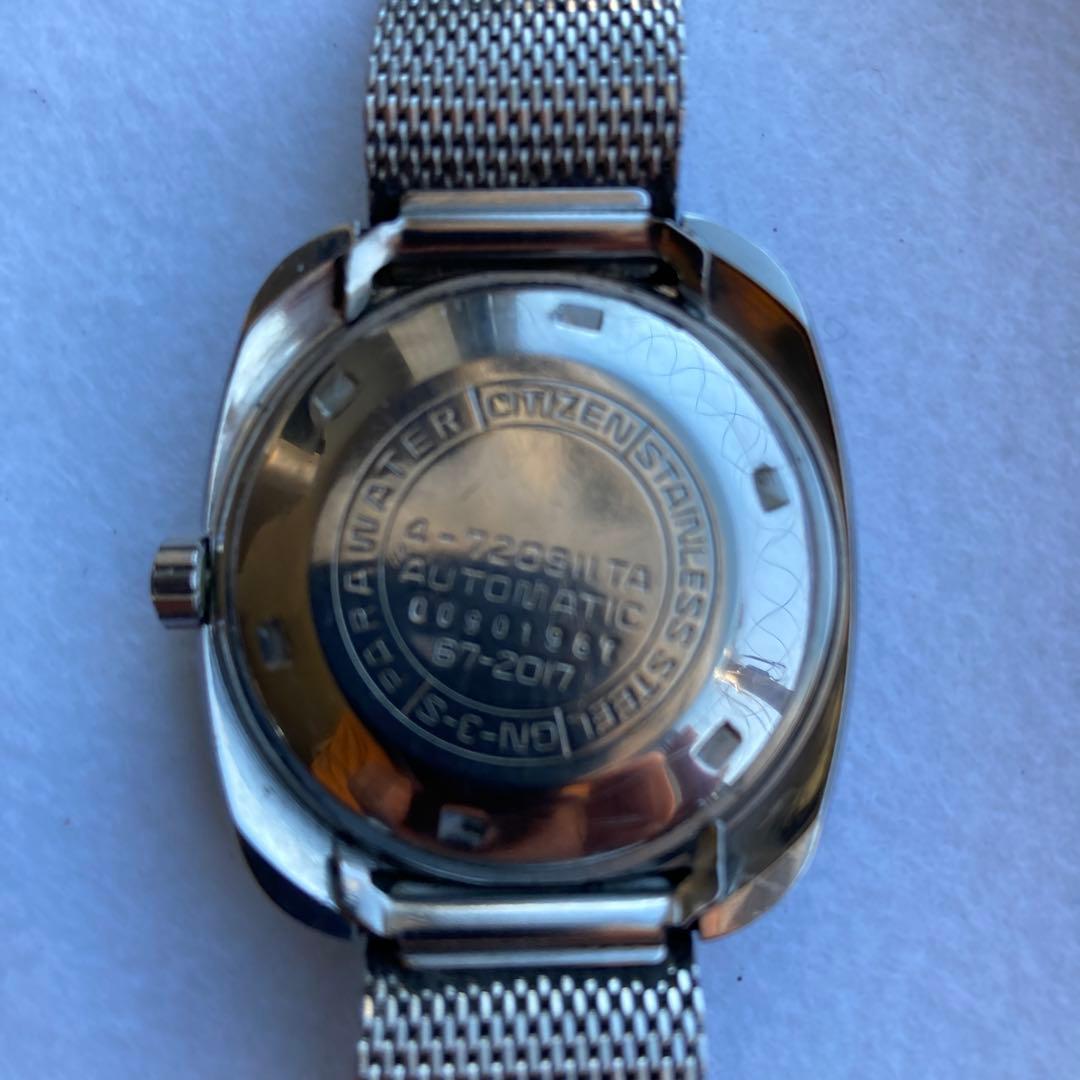 CITIZEN レオパード10 自動巻き時計 グレー メッシュバンド