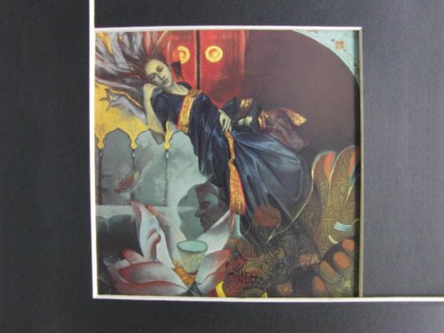 山根須磨子　「印度夢想譚」、希少画集より、状態良好、新品高級額装付