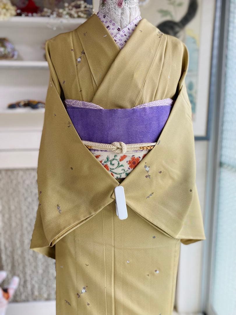 【さとよ様❤️単衣 正絹 江戸小紋に小花柄】
