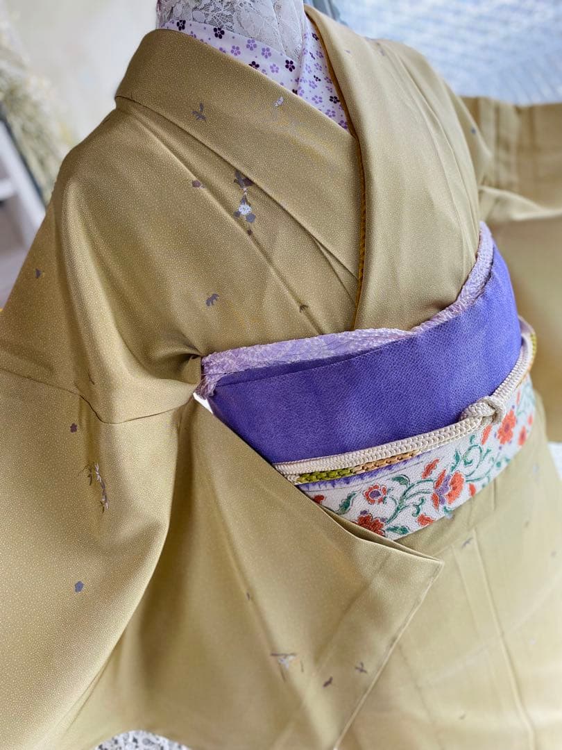 【さとよ様❤️単衣 正絹 江戸小紋に小花柄】