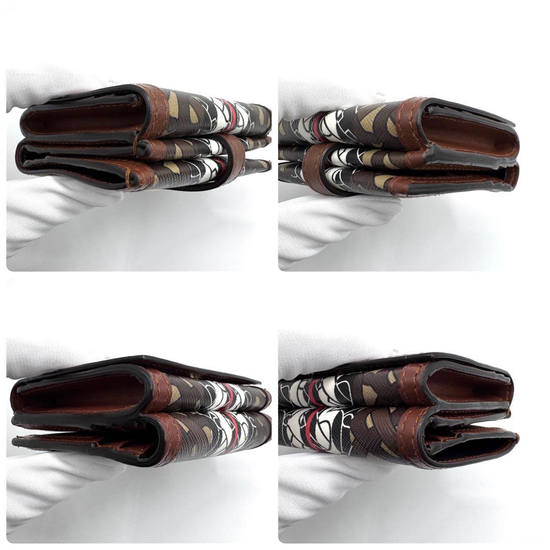 未使用級　付属品完備✨バーバリー　二つ折り財布　TBモノグラム　ストライプ