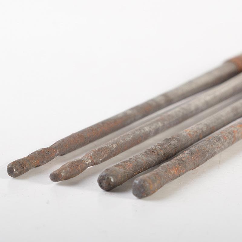 茶道具　桜木正義造　古鉄　桑柄火箸　二組　共箱　V　R7517