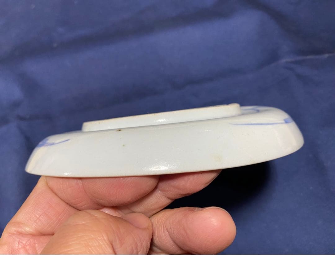 古伊万里　椿か梅　大明銘　中皿