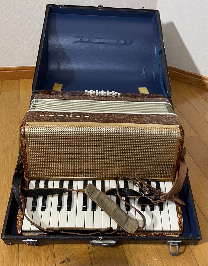 【音出し確認済み】YAMAHA ヤマハ アコーディオン アンティーク ケース付き
