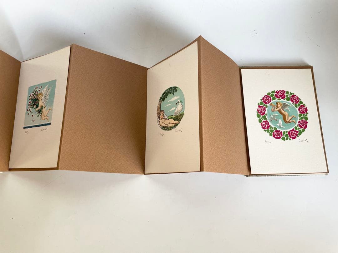 小松崎邦雄　リトグラフ石版画集 12の天使たち専用本型木箱付 限定本