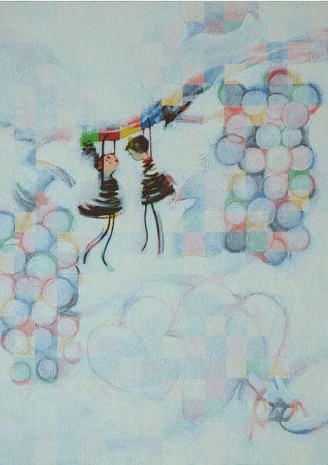 油絵 菅家令子 絵 絵画 インテリア 額付(黒) F4-081114 可愛い子供