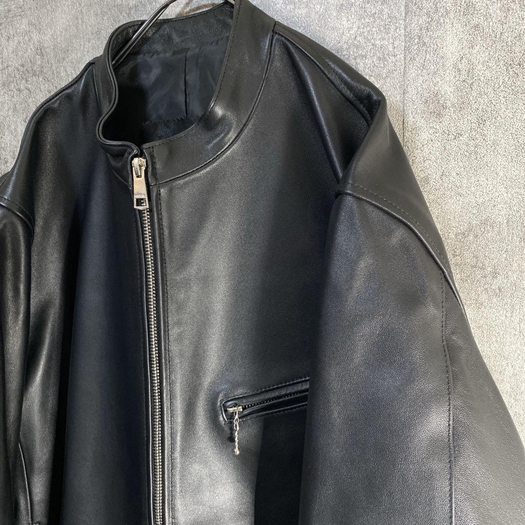 上質ラムレザー　圧倒的存在感 シングルライダース 3XL ゆるダボ 極上レザー