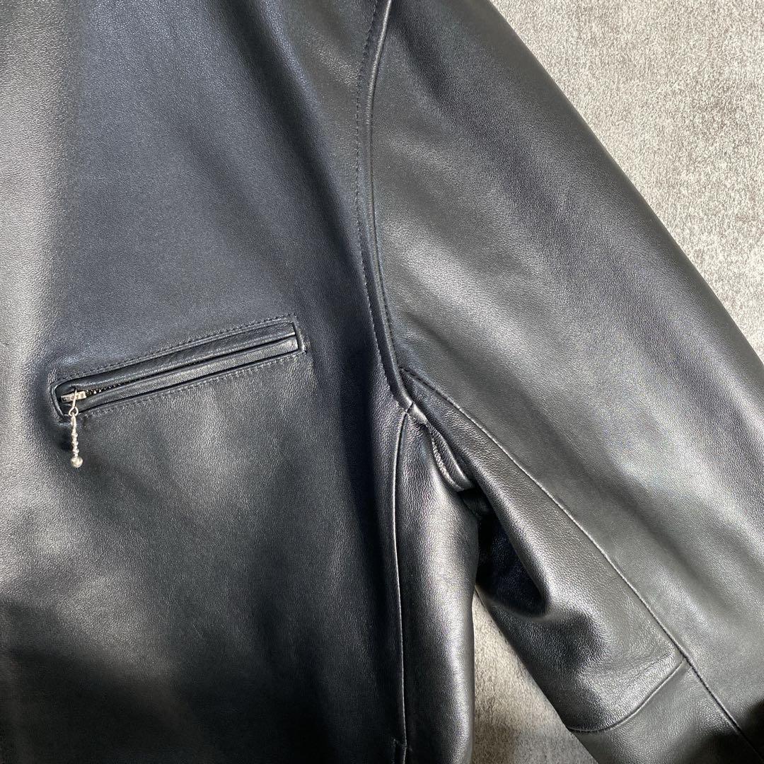 上質ラムレザー　圧倒的存在感 シングルライダース 3XL ゆるダボ 極上レザー