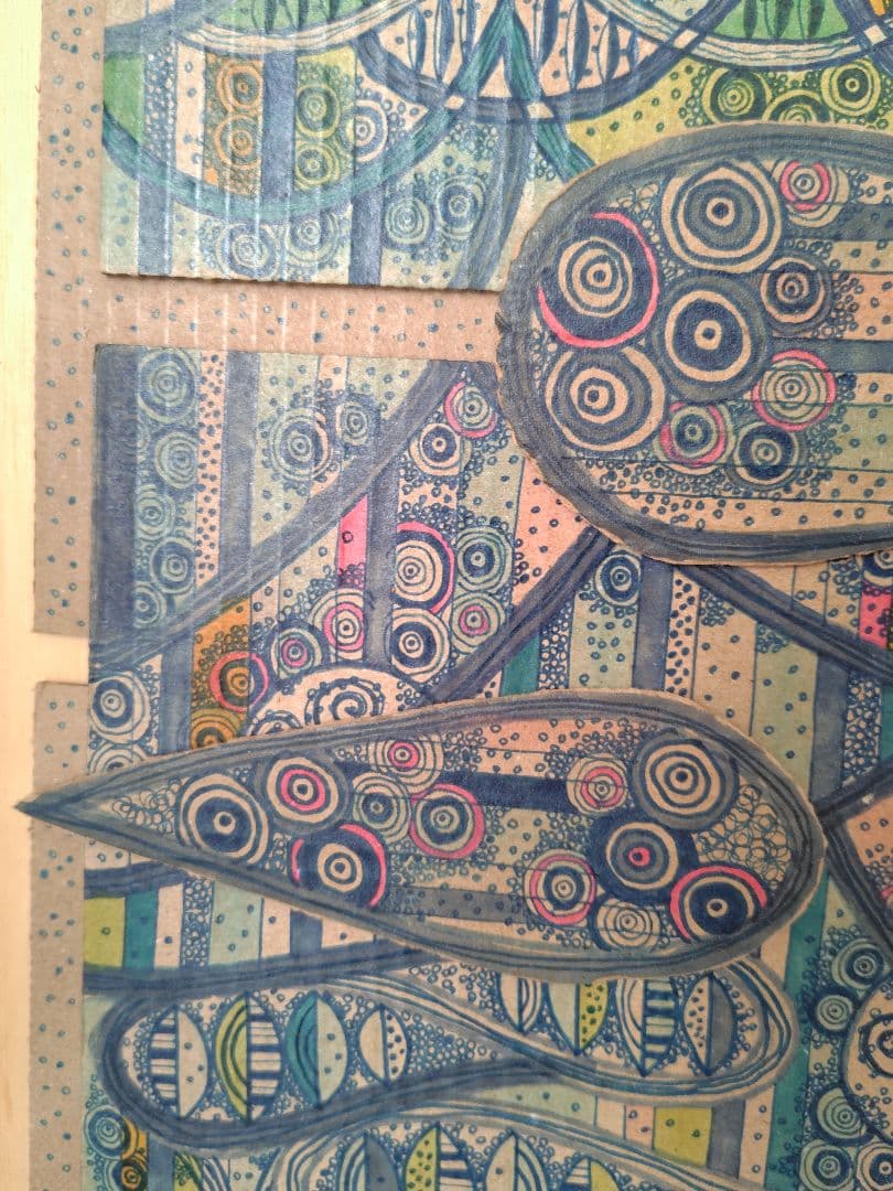 段ボールのはり絵作品 2点セット