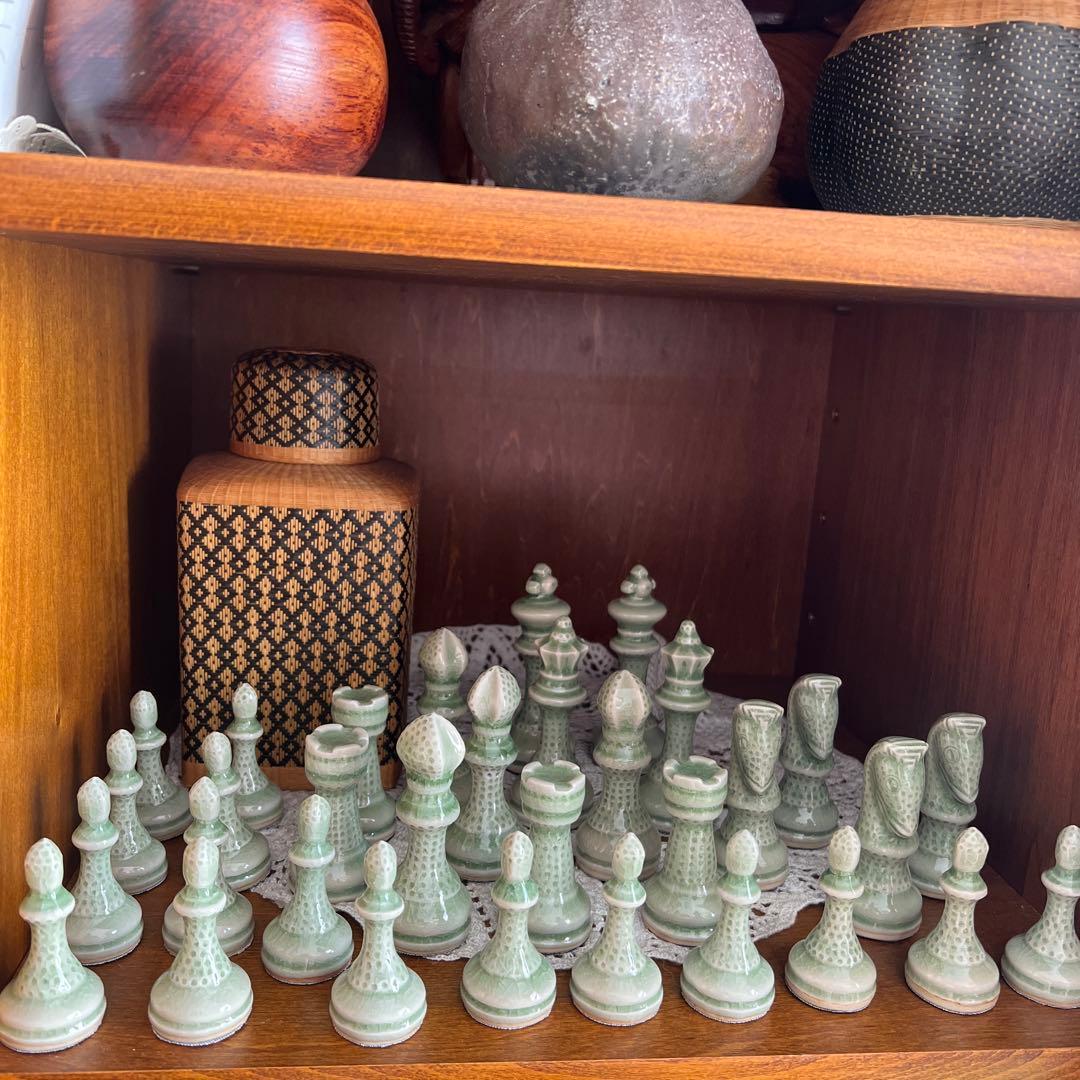 【新品未使用】タイセラドン焼チェス駒セット