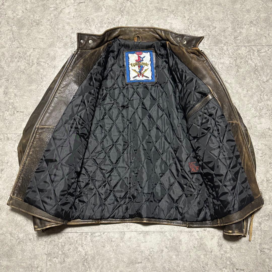 【エイジング】シングルライダース　M レザージャケット　ブルゾン　【36】